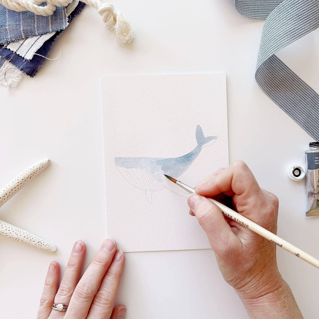 Seaside paintable watercolor notecard set