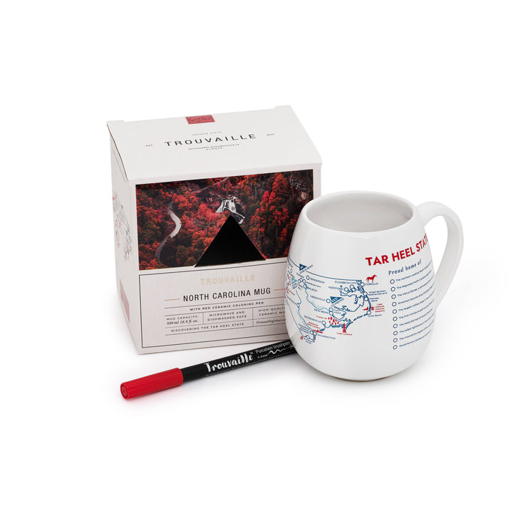 North Carolina Map Color In Ceramic Mug