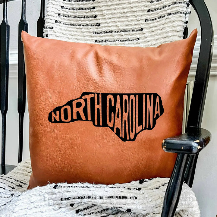North Carolina Leather Pillow
