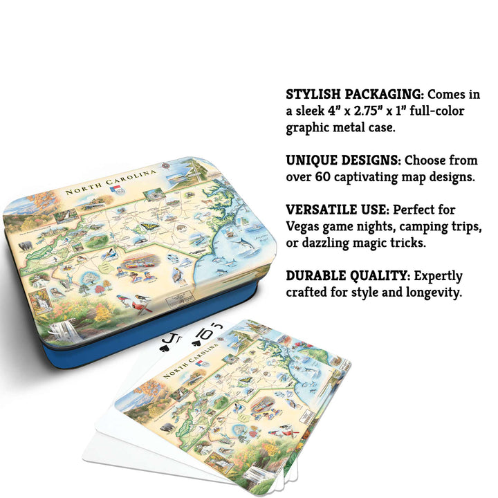North Carolina State Map Playing Cards