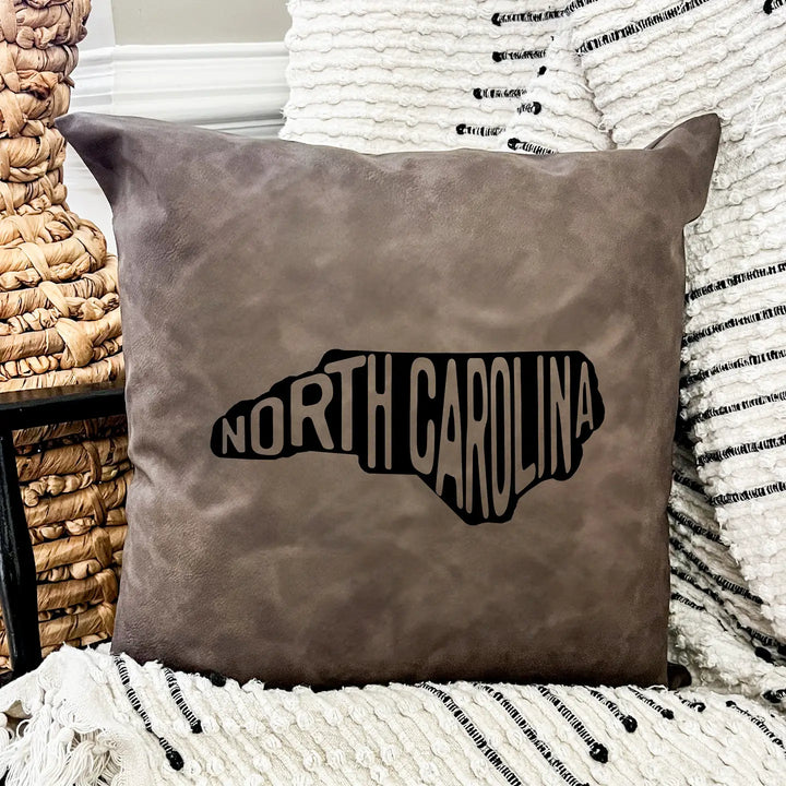 North Carolina Leather Pillow