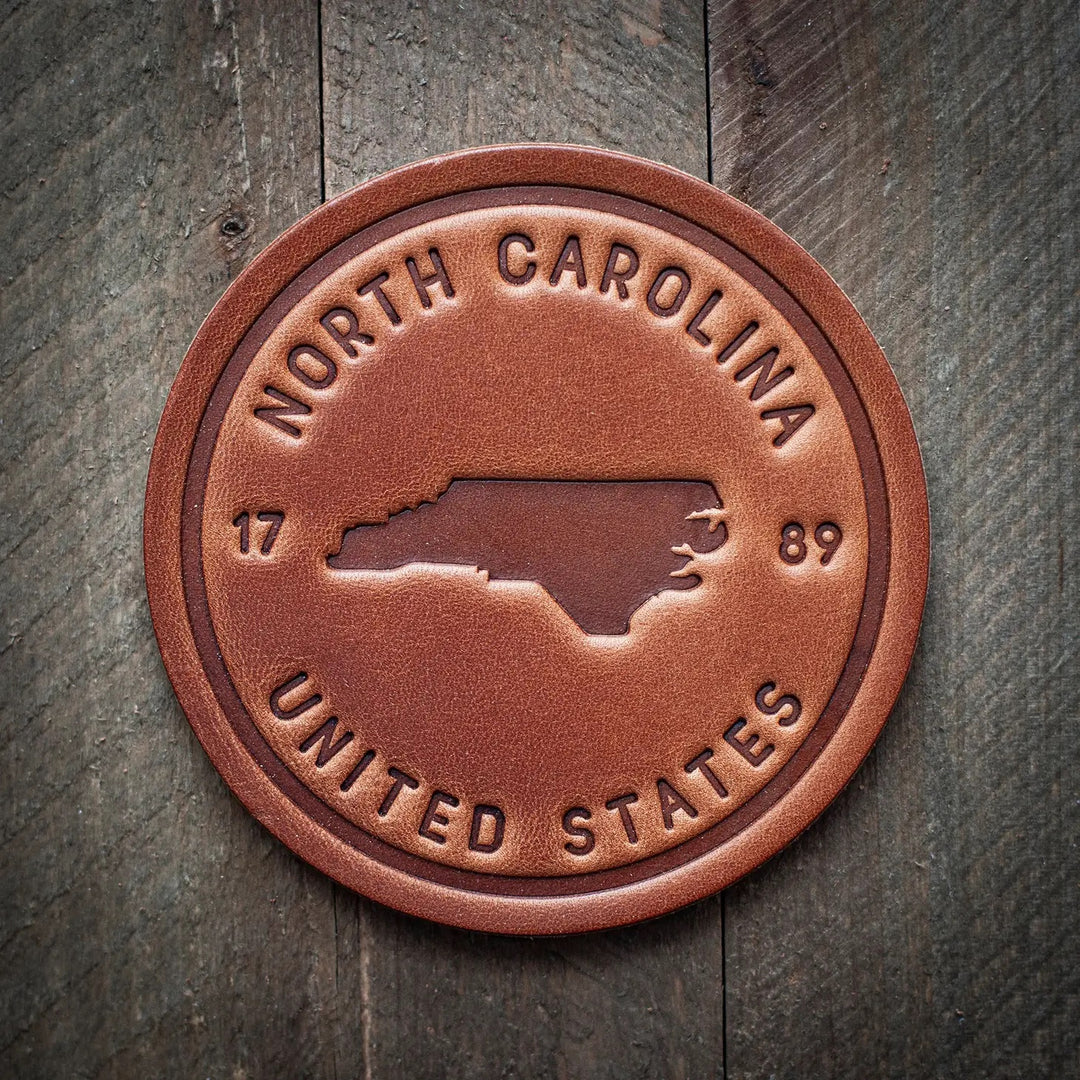 North Carolina Leather Coaster