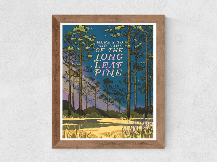 Longleaf Pine North Carolina Travel Art Print: 8x10