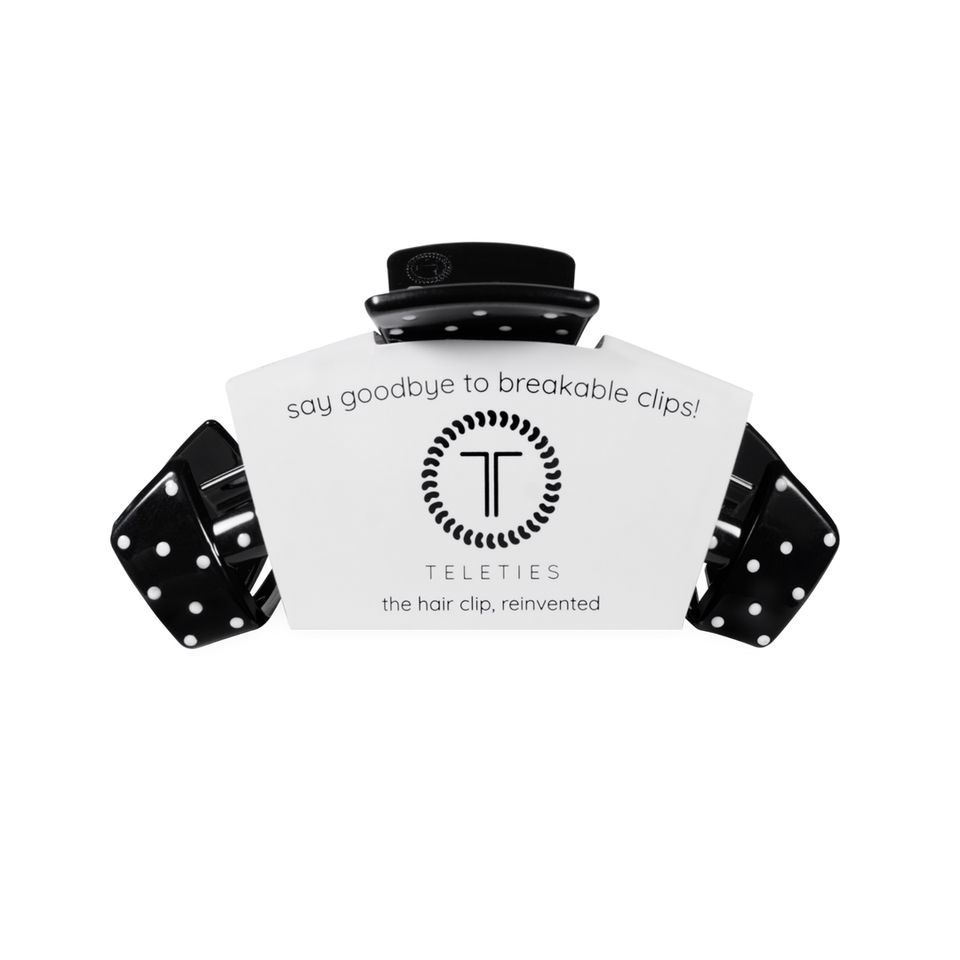 Classic Black Polka Dot Party Medium Claw Clip