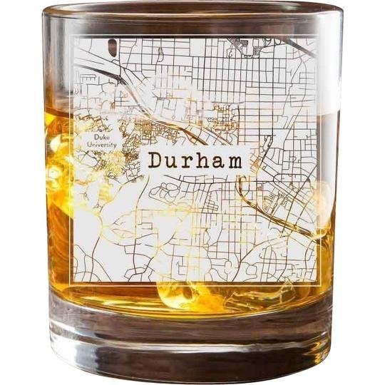 Durham Map Rocks Glass